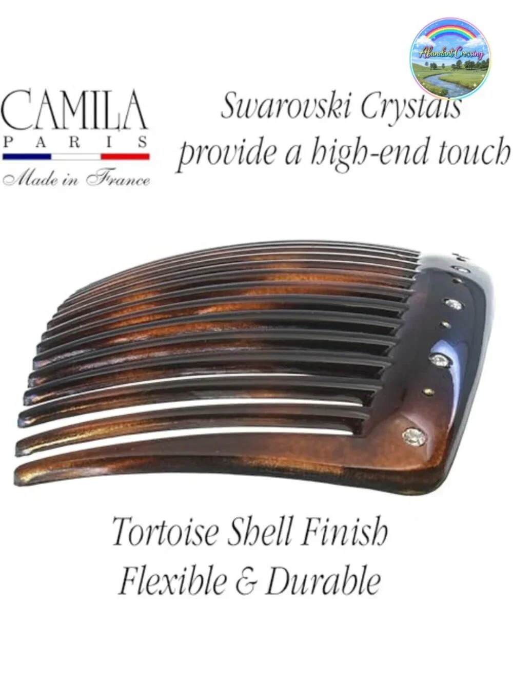 Swarovski Crystal Side Combs - Strong Hold Hair Comb for Bun Chignon Up-Do